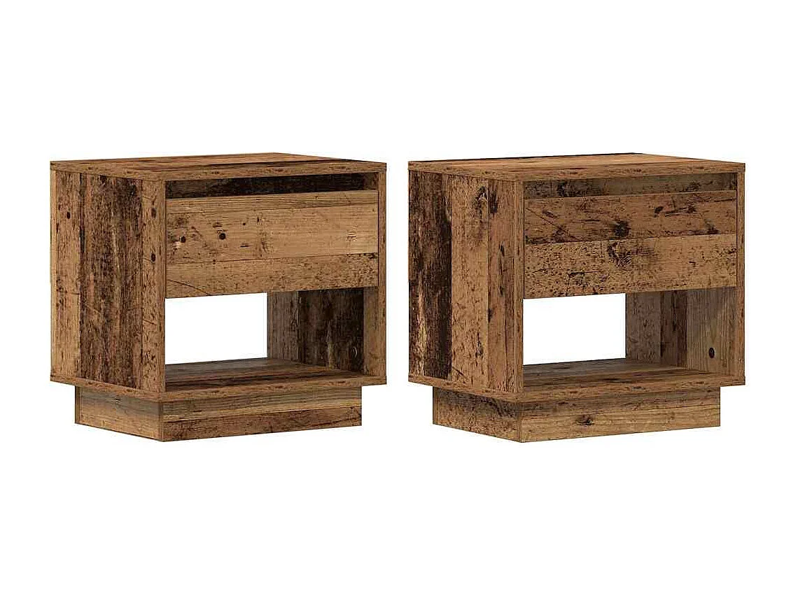 Table de chevet 2 pcs Bois ancien 45x34x45 cm Bois reconstitué