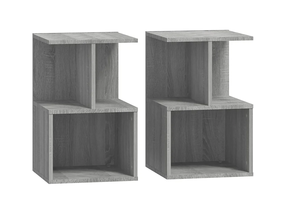 Comodini 2 pz Sonoma grigio 35x35x55 cm Legno ingegnerizzato