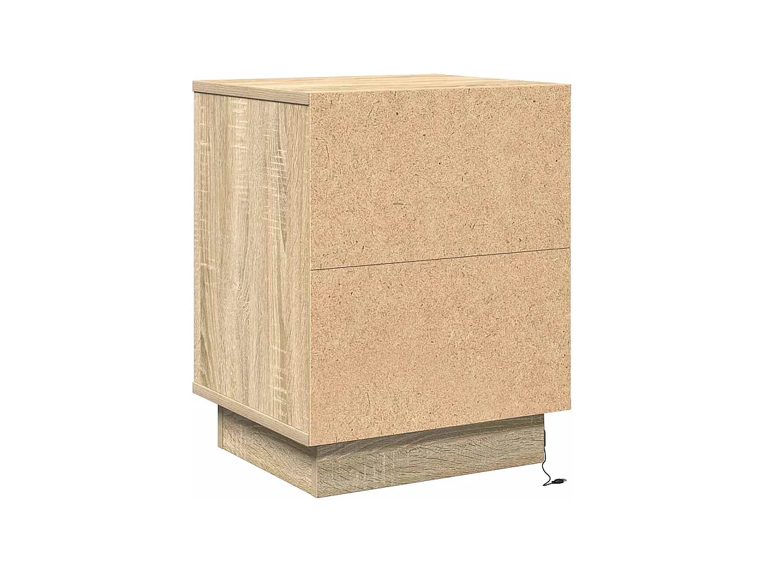 Nachttische mit LED-Leuchten 2 Stk. Sonoma-Eiche 39x34,5x50 cm