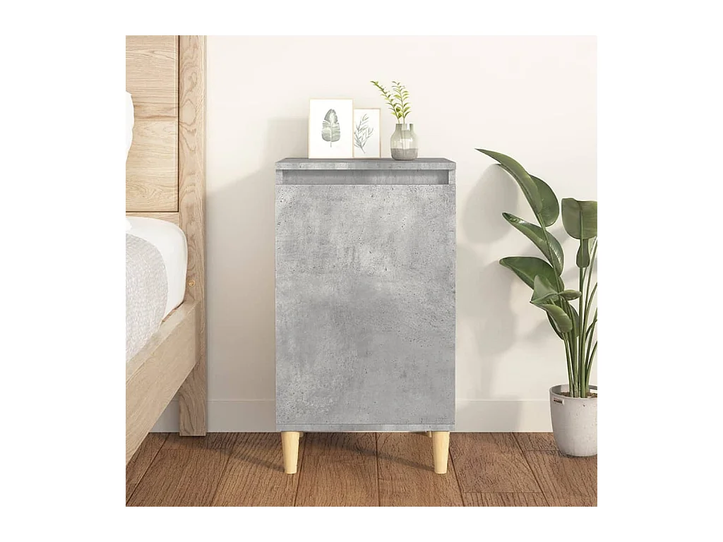 Mesita de noche gris hormigón 40x35x70 cm madera de ingeniería
