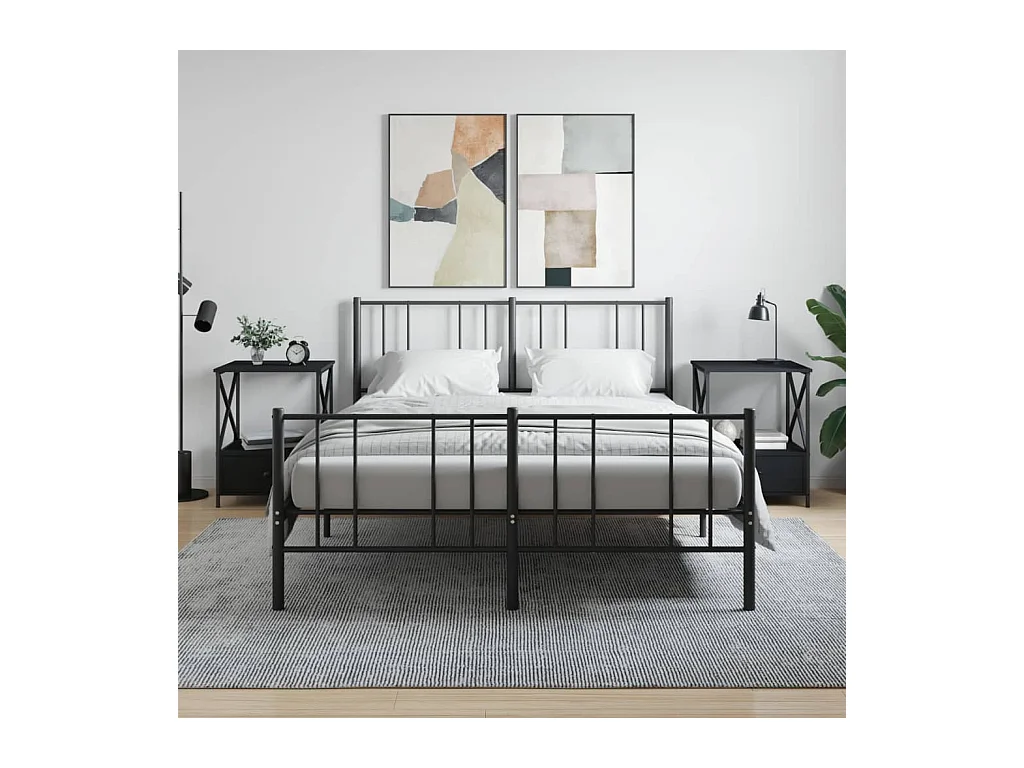 Comodini 2 pezzi neri 50x41x65 cm in legno ingegnerizzato