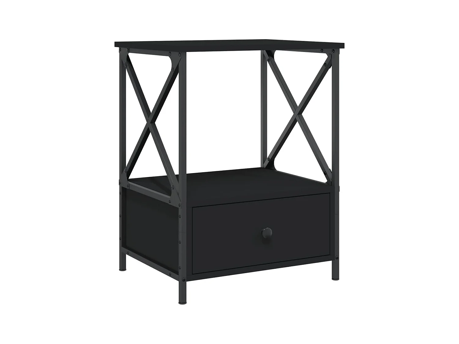 Comodini 2 pezzi neri 50x41x65 cm in legno ingegnerizzato