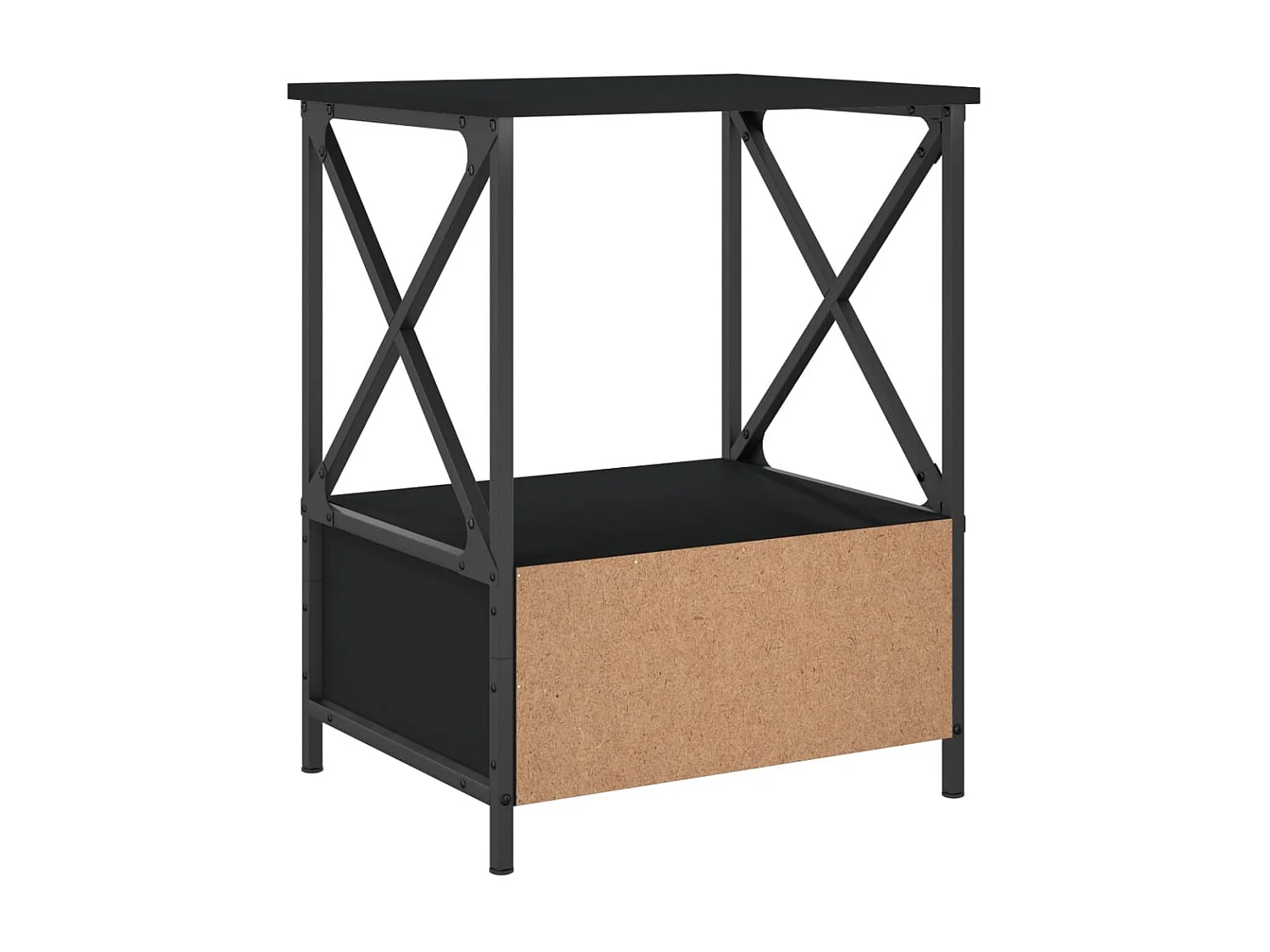 Comodini 2 pezzi neri 50x41x65 cm in legno ingegnerizzato