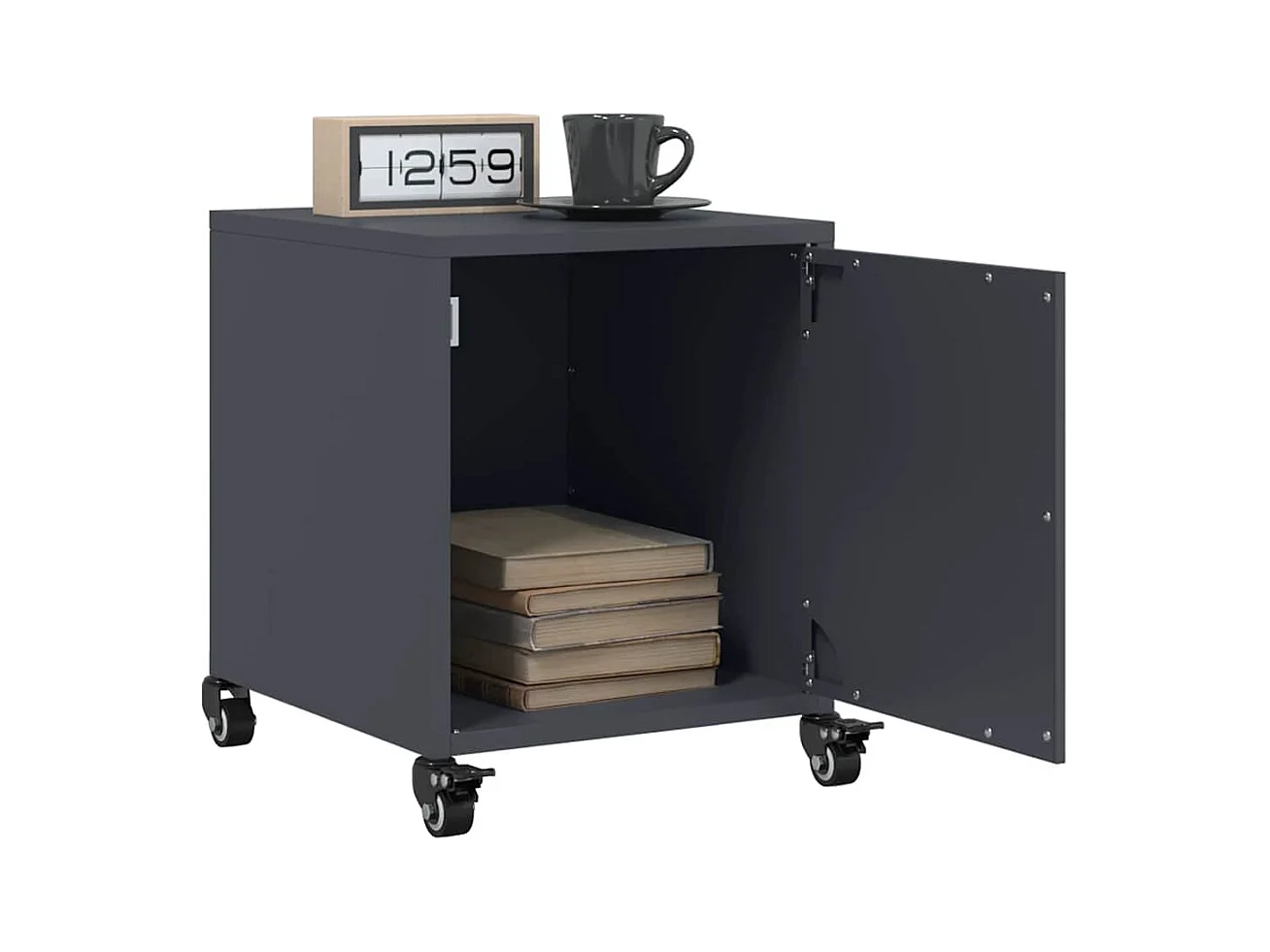 Tables de chevet 2 pcs anthracite 36x39x43,5 cm acier