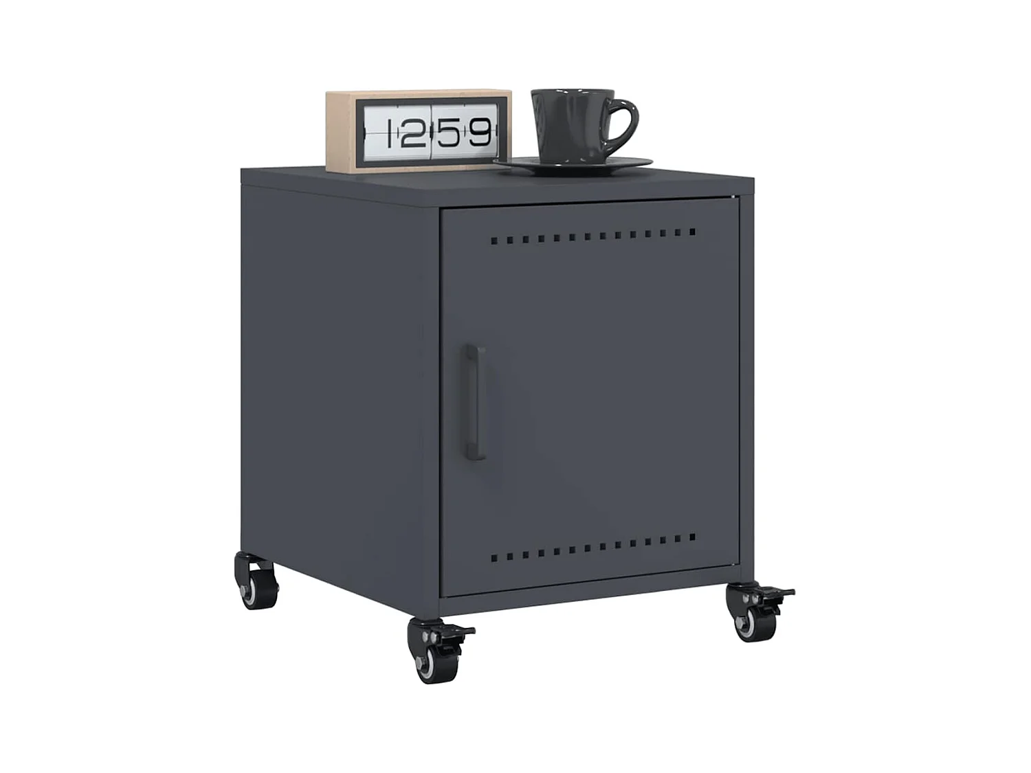 Tables de chevet 2 pcs anthracite 36x39x43,5 cm acier