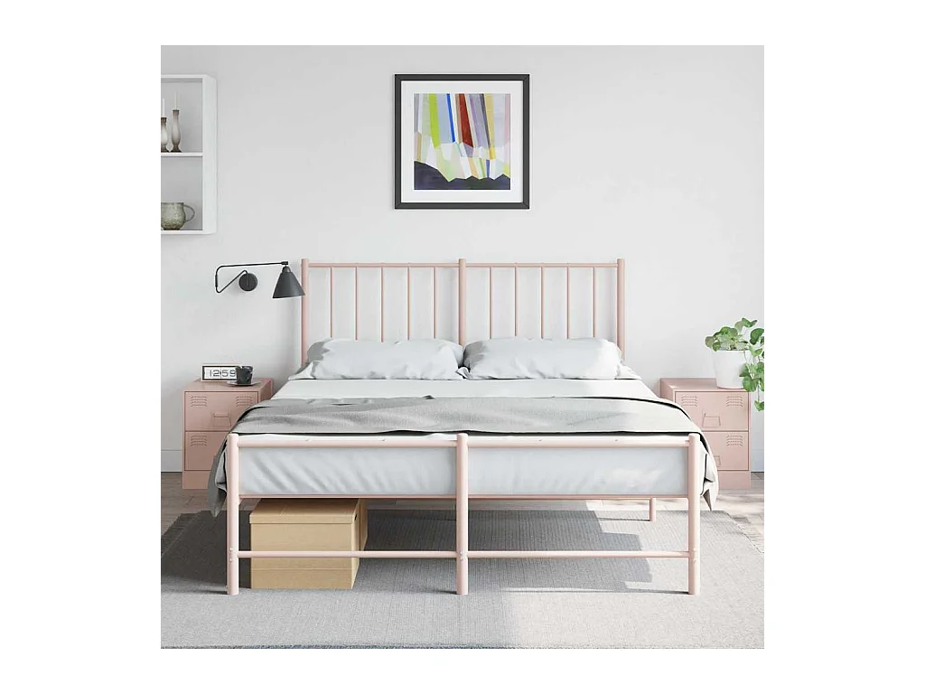 Tables de chevet 2 pcs rose 34,5x39x44 cm acier