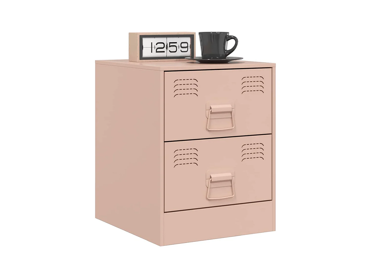 Tables de chevet 2 pcs rose 34,5x39x44 cm acier