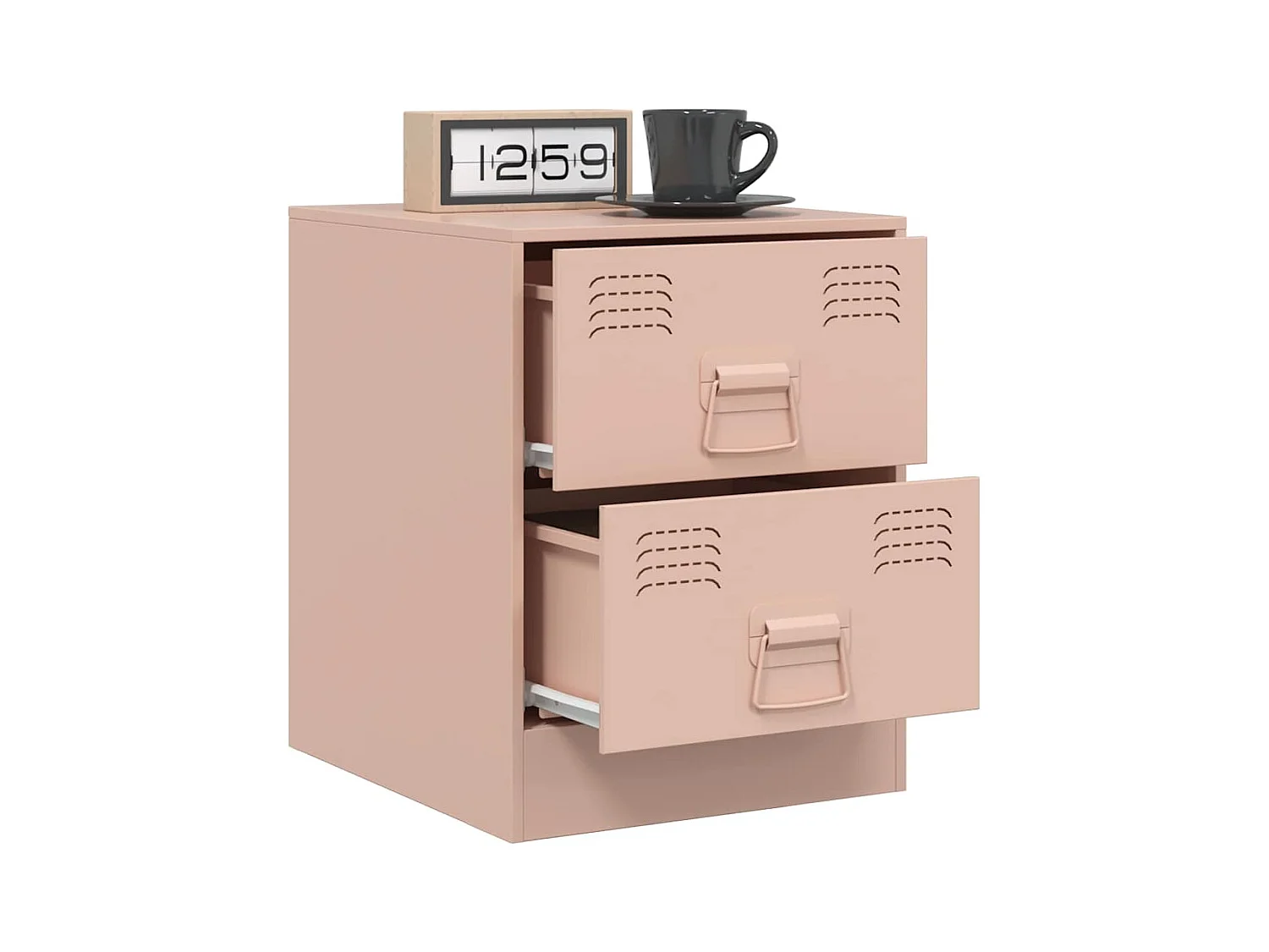 Tables de chevet 2 pcs rose 34,5x39x44 cm acier