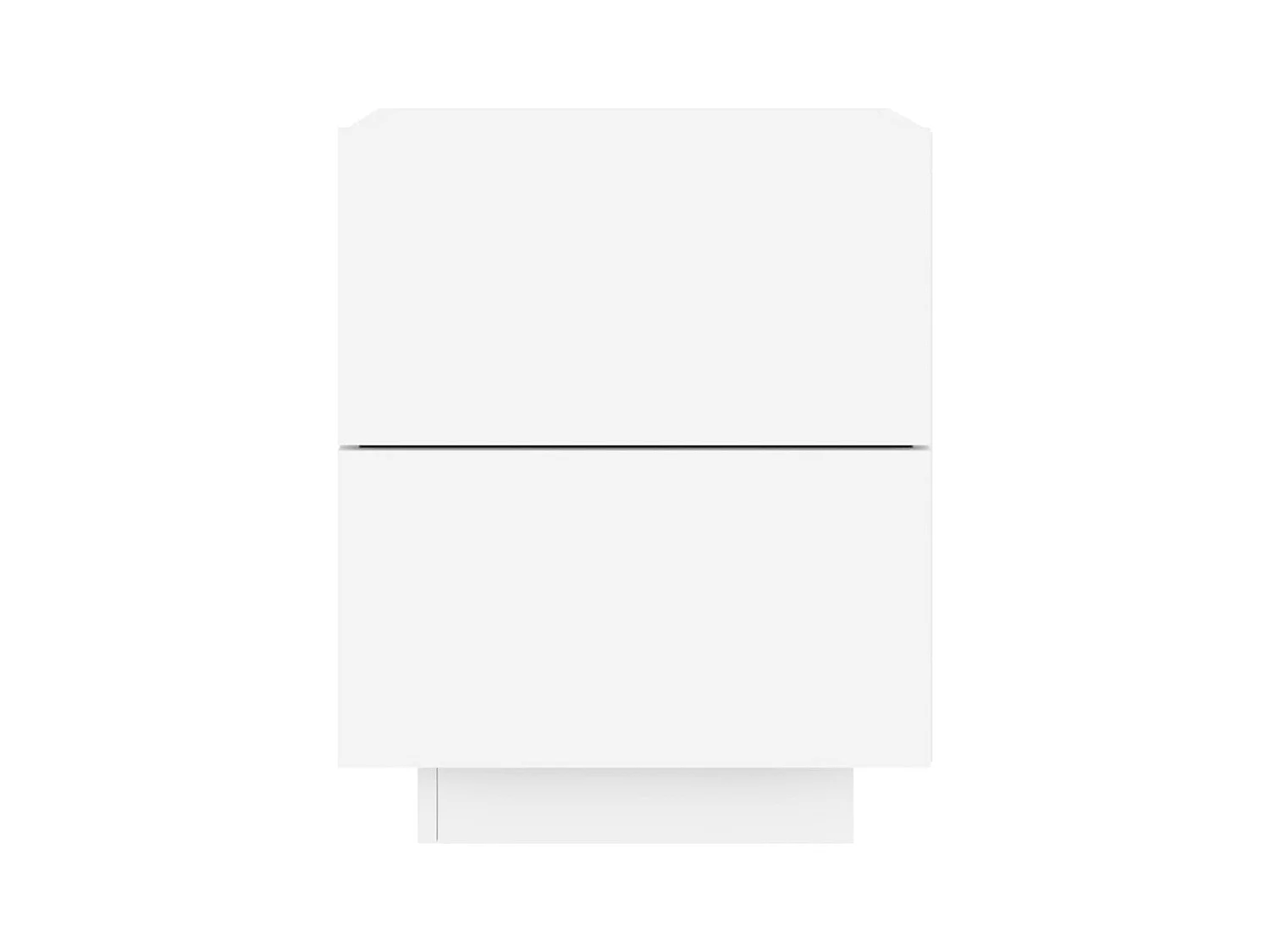 Armoires de chevet et lumières LED 2pcs blanc bois d'ingénierie