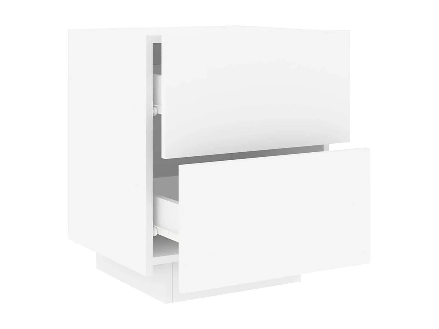 Comodini e luci a LED 2 pezzi in legno ingegnerizzato bianco