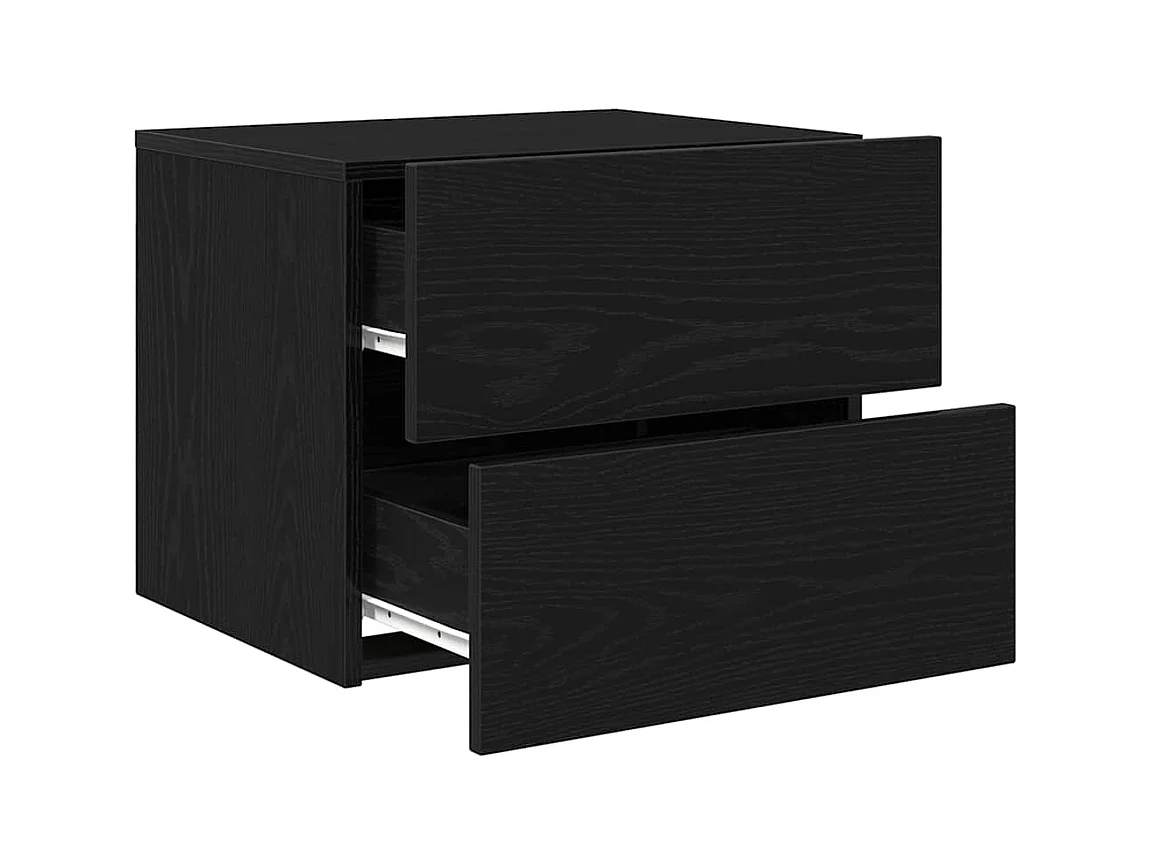 Table de chevet avec éclairage LED en chêne noir 50x39x41 cm