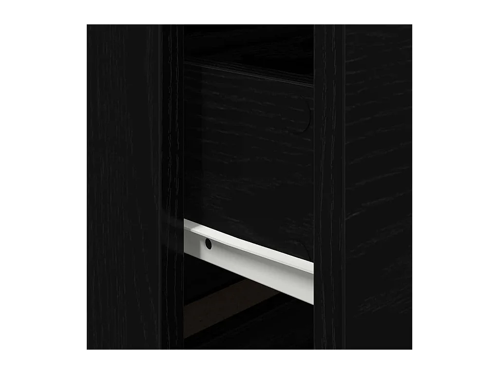 Table de chevet avec éclairage LED en chêne noir 50x39x41 cm