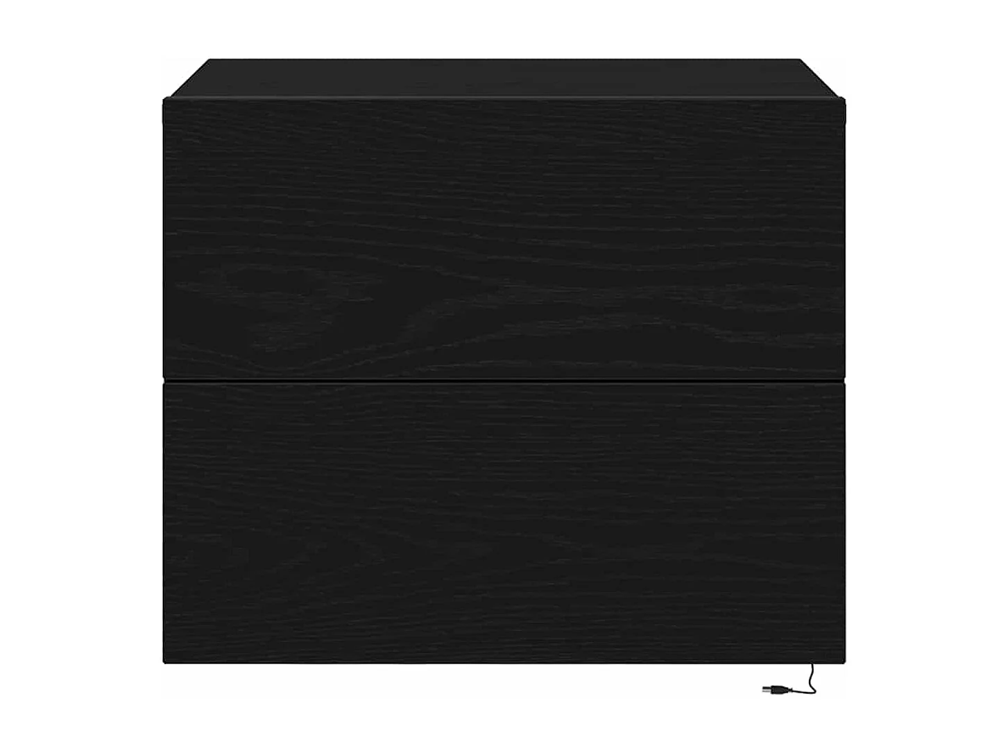 Comodino con illuminazione a LED in rovere nero 50x39x41 cm