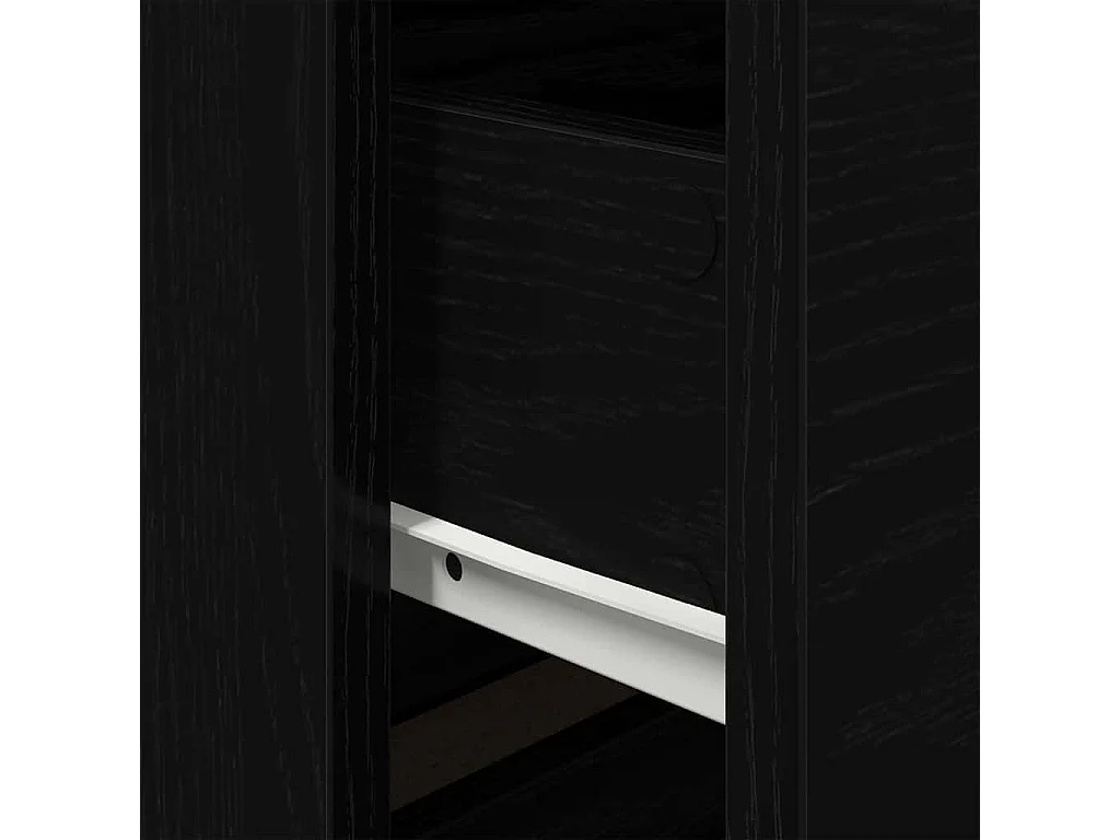 Comodino con illuminazione a LED in rovere nero 50x39x41 cm