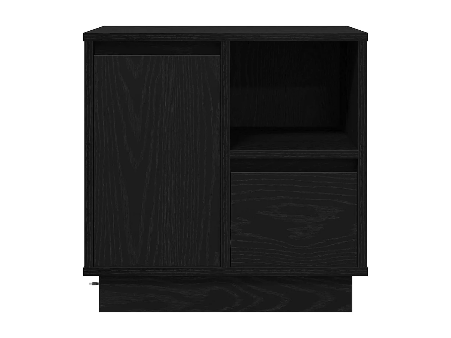 Table de chevet avec LED en chêne noir 50x34,5x50 cm