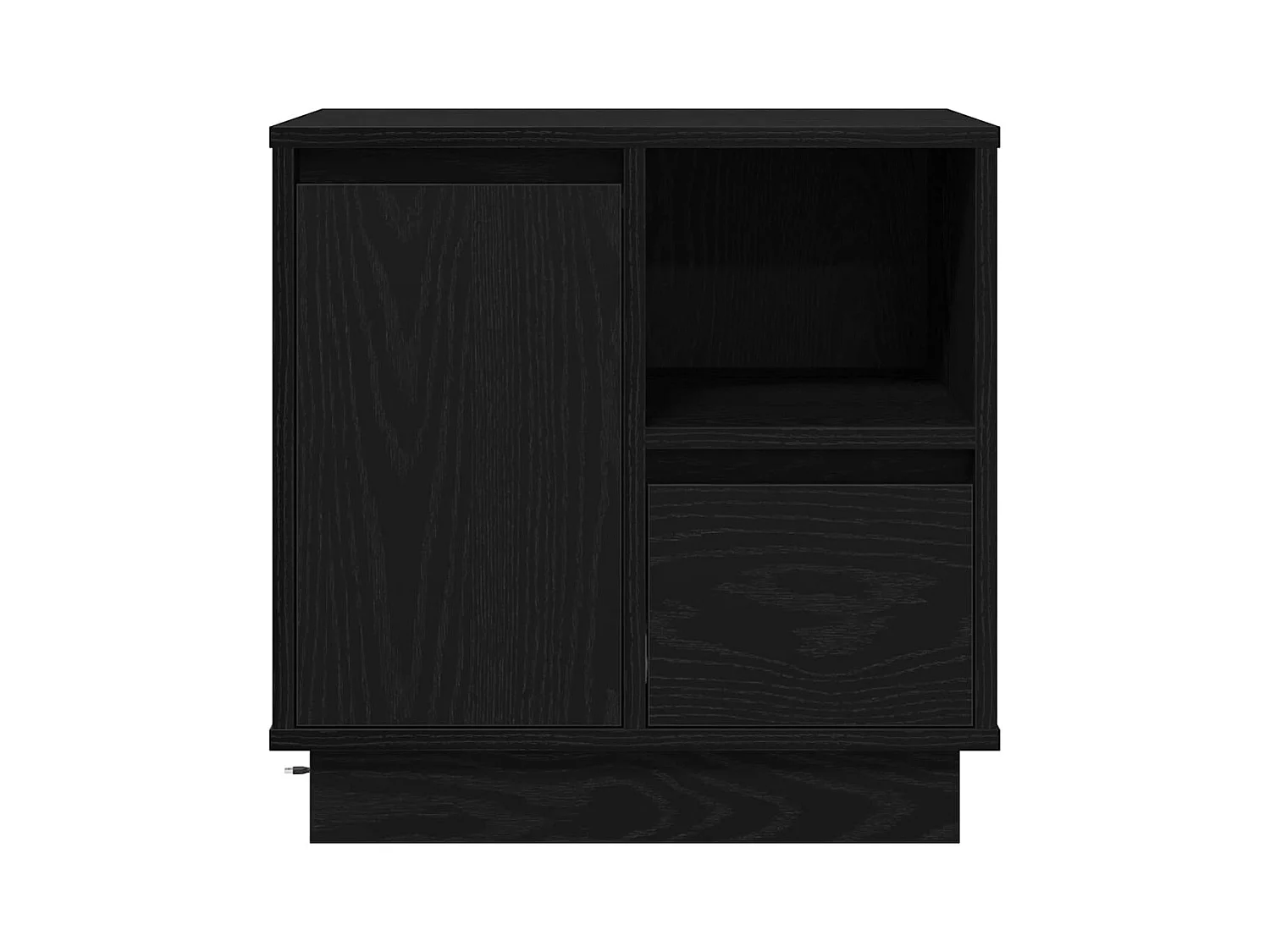 Table de chevet avec LED en chêne noir 50x34,5x50 cm