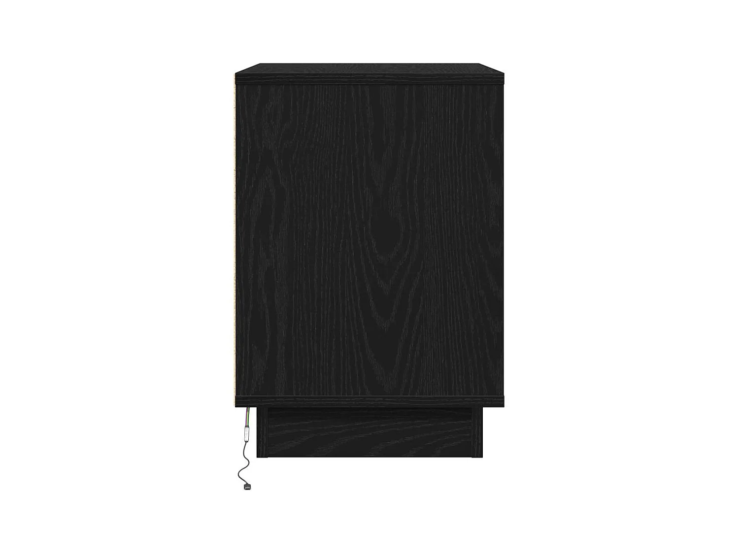 Table de chevet avec LED en chêne noir 50x34,5x50 cm