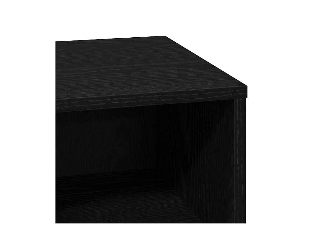 Table de chevet avec LED en chêne noir 50x34,5x50 cm
