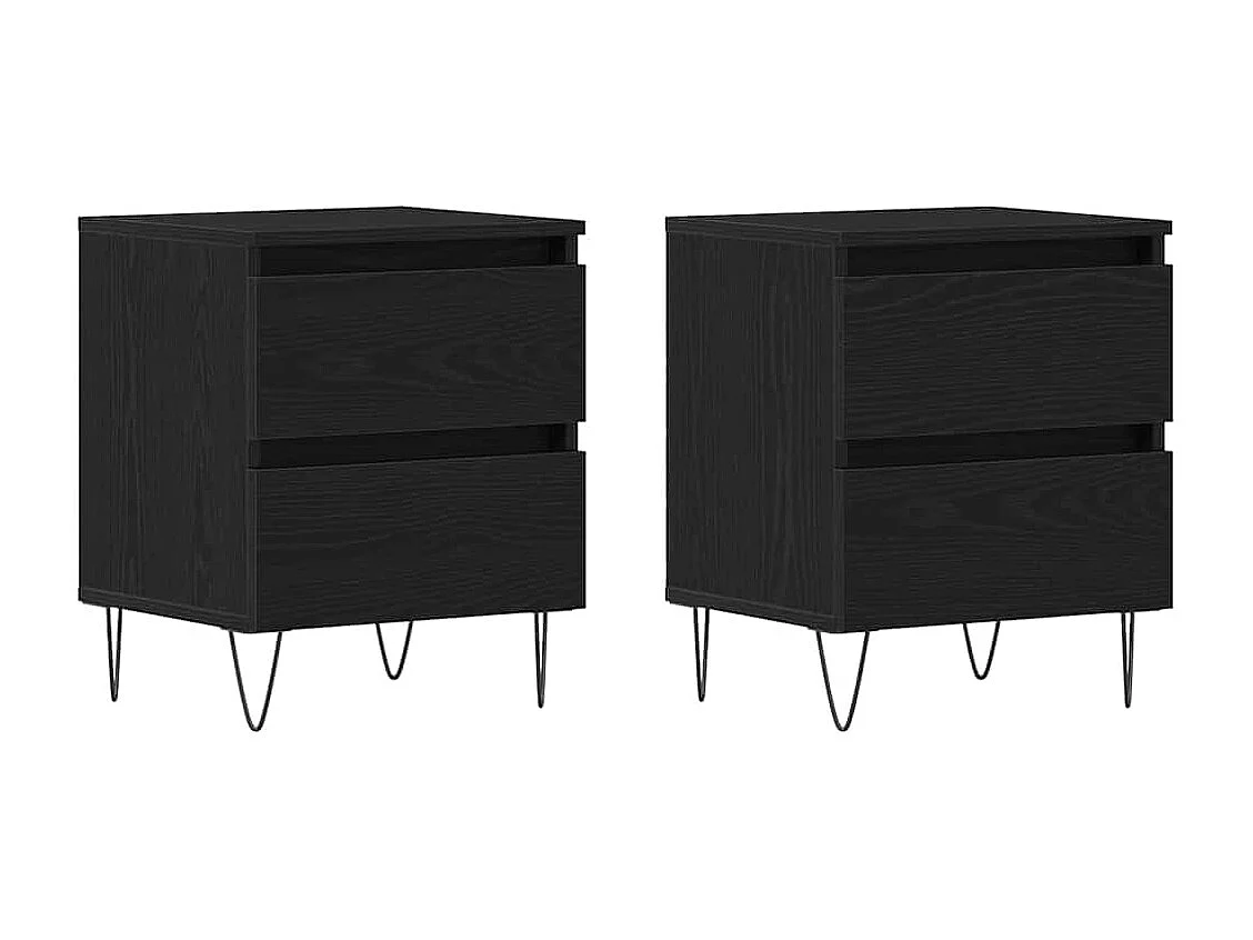 Cabinets de chevet 2 pcs Chêne Noir 40x35x50 cm Bois d'ingénierie