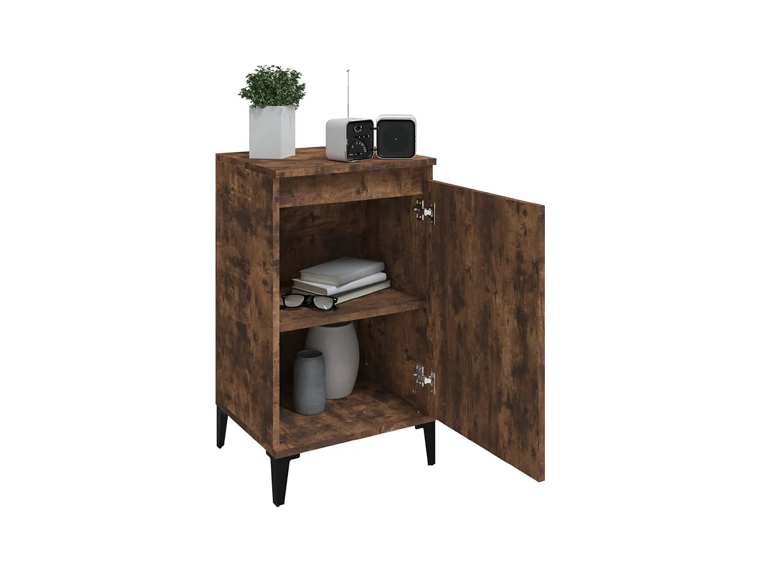 Tables de chevet 2 pcs chêne fumé 40x35x70 cm bois d'ingénierie