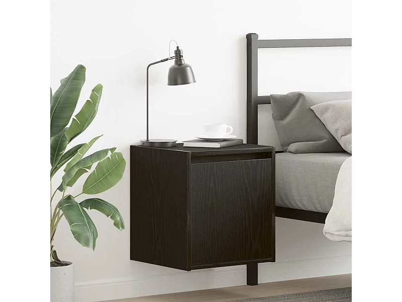 Table de chevet murale noir 38x34x40 cm