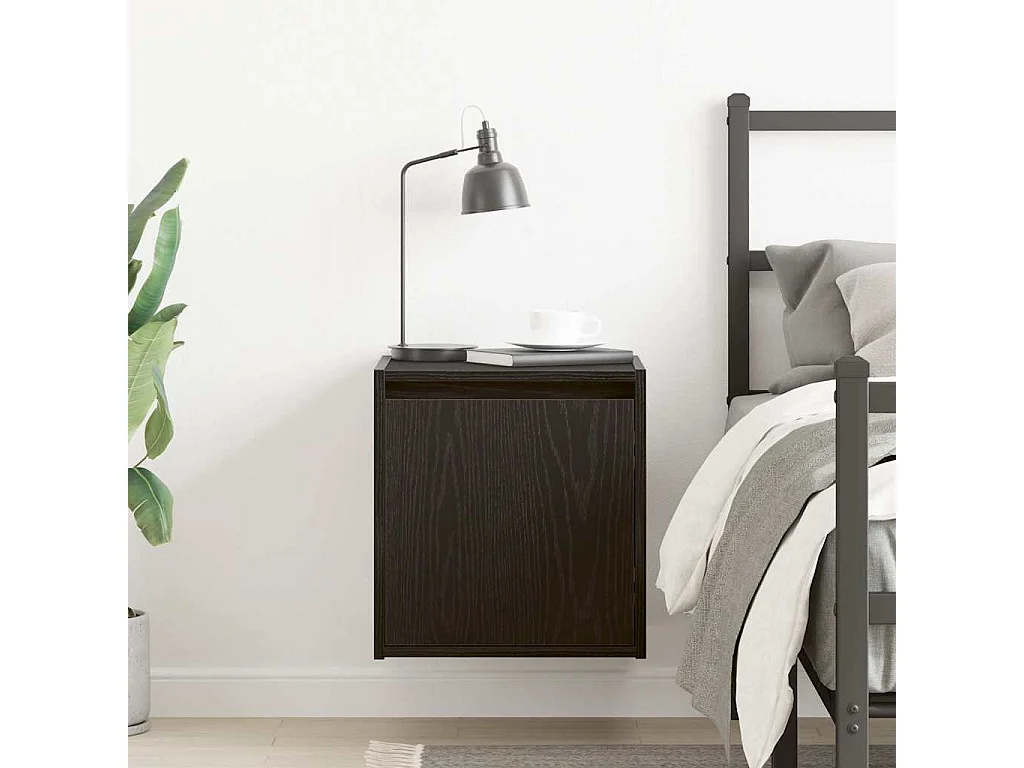 Table de chevet murale noir 38x34x40 cm