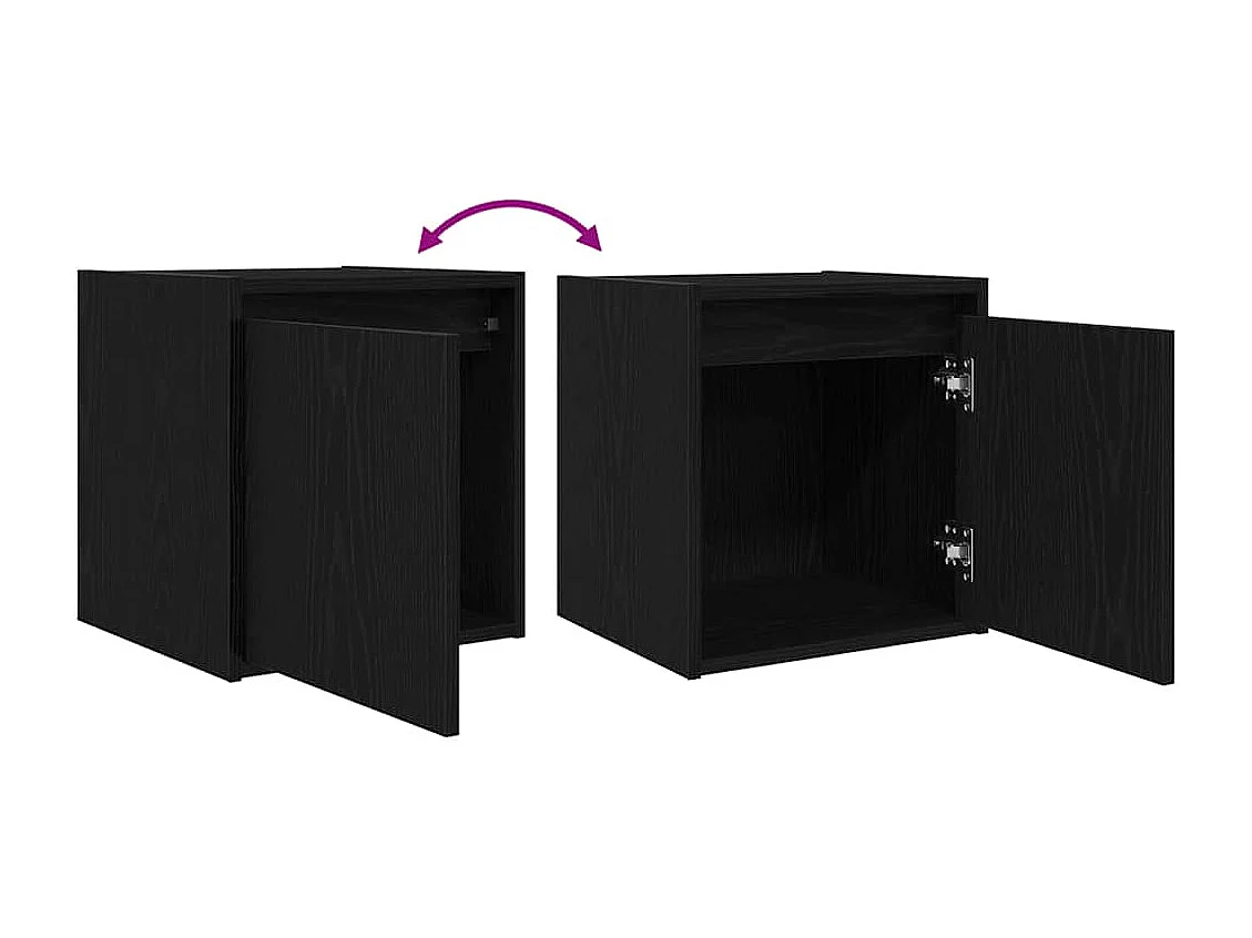 Table de chevet murale noir 38x34x40 cm