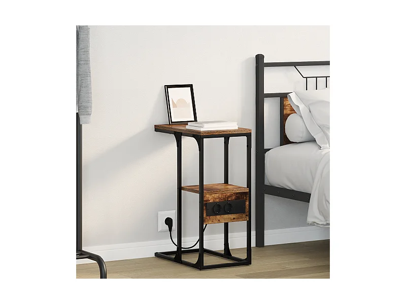 Comodino con cassetto Rovere affumicato 41,5 x 26 x 60,5 cm