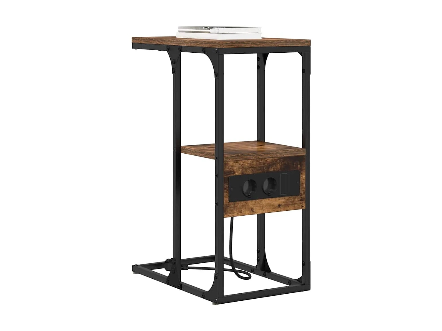 Table de chevet avec tiroir Chêne fumé 41.5 x 26 x 60.5 cm