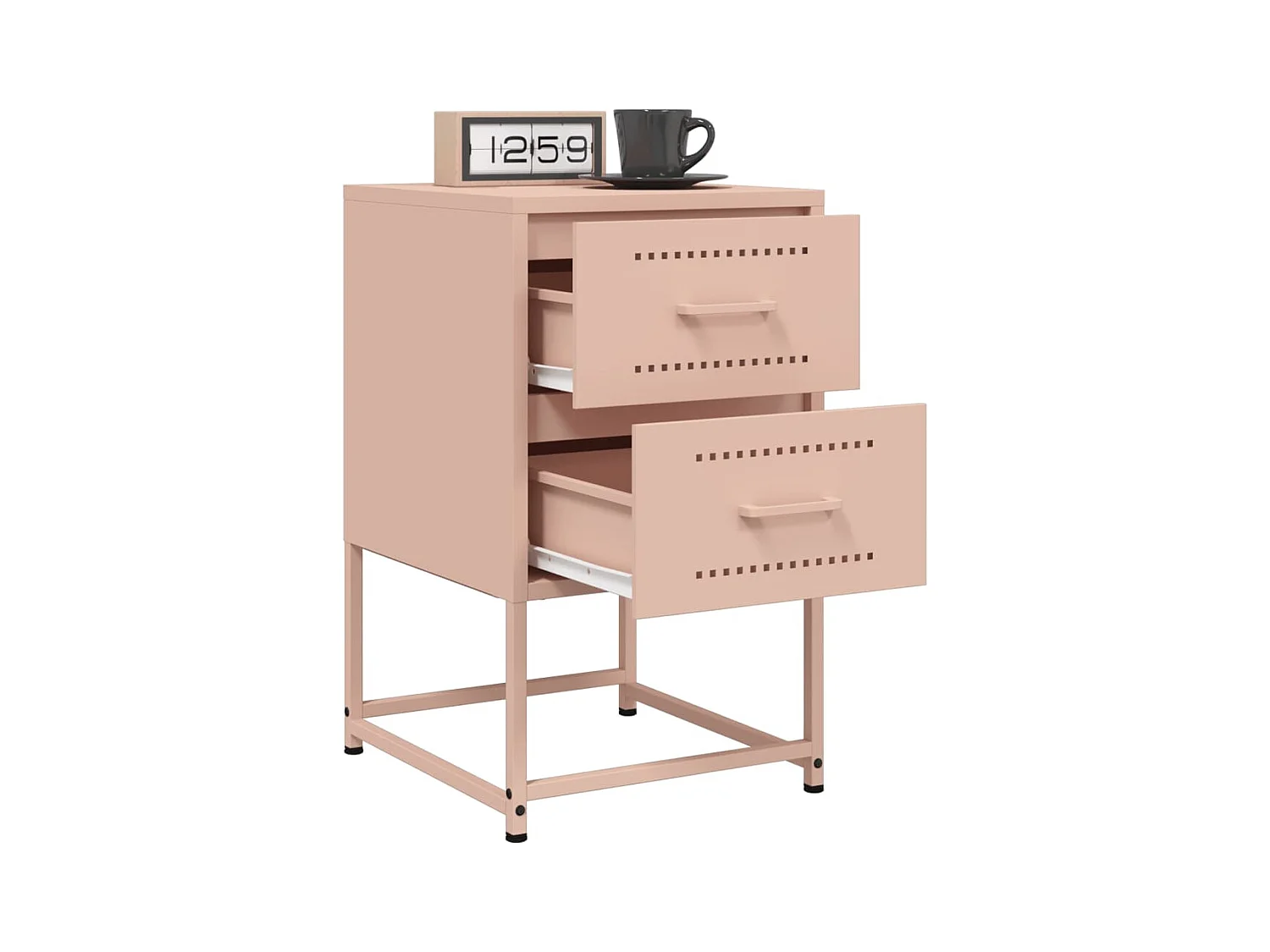 Tables de chevet 2 pcs rose 36x39x60,5 cm acier