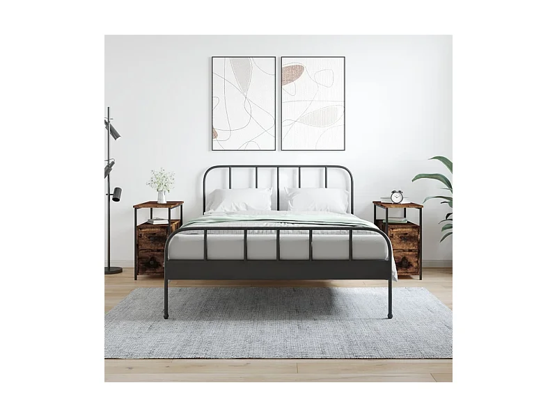 Comodini 2 pezzi rovere affumicato 30x60x60 cm legno ingegnerizzato