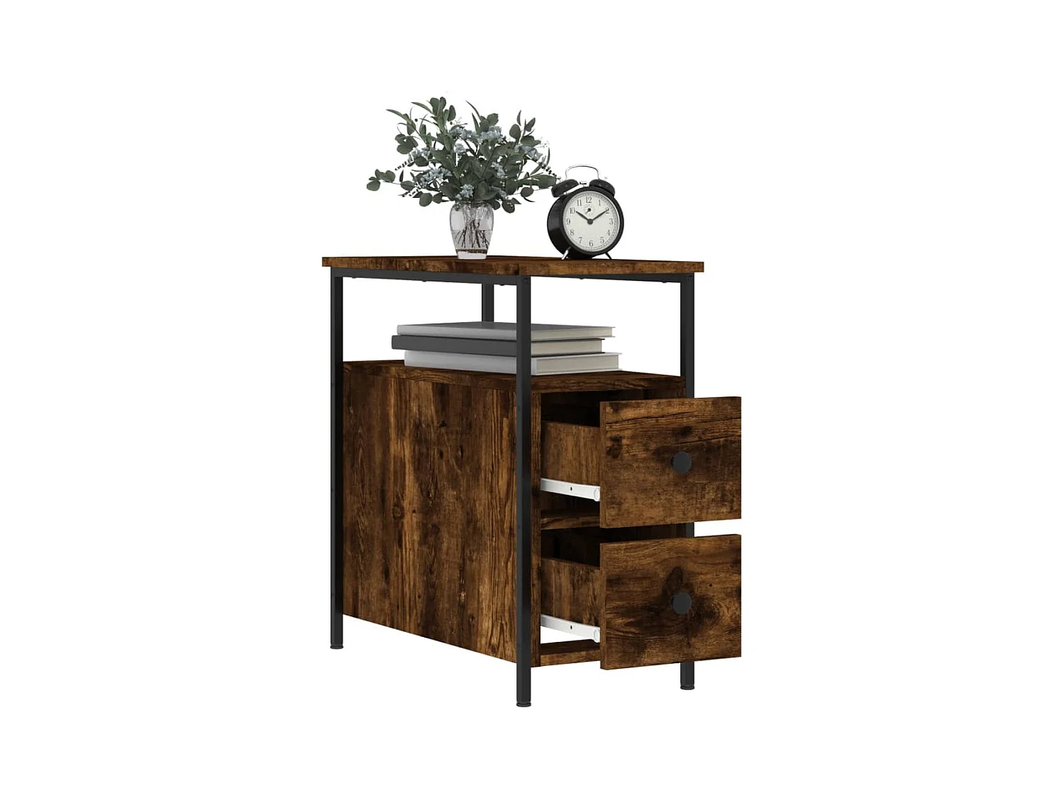 Nachtkastjes 2 stuks gerookt eiken 30x60x60 cm bewerkt hout