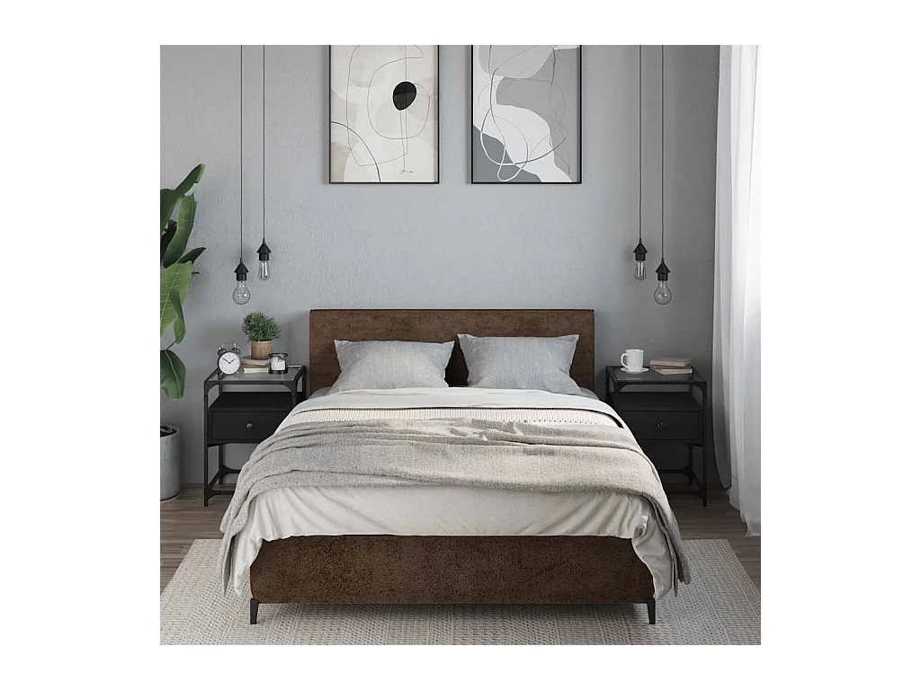 Tables de chevet 2 pcs noir 40x40x55 cm bois d’ingénierie