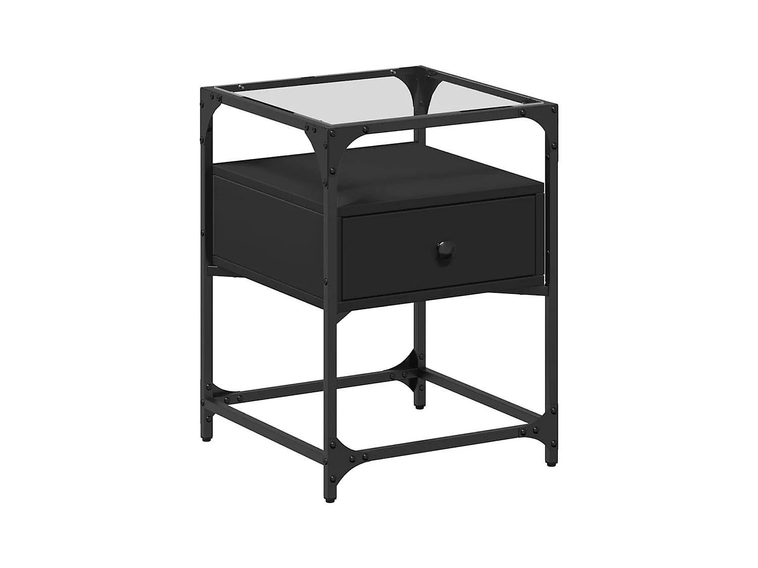 Tables de chevet 2 pcs noir 40x40x55 cm bois d’ingénierie