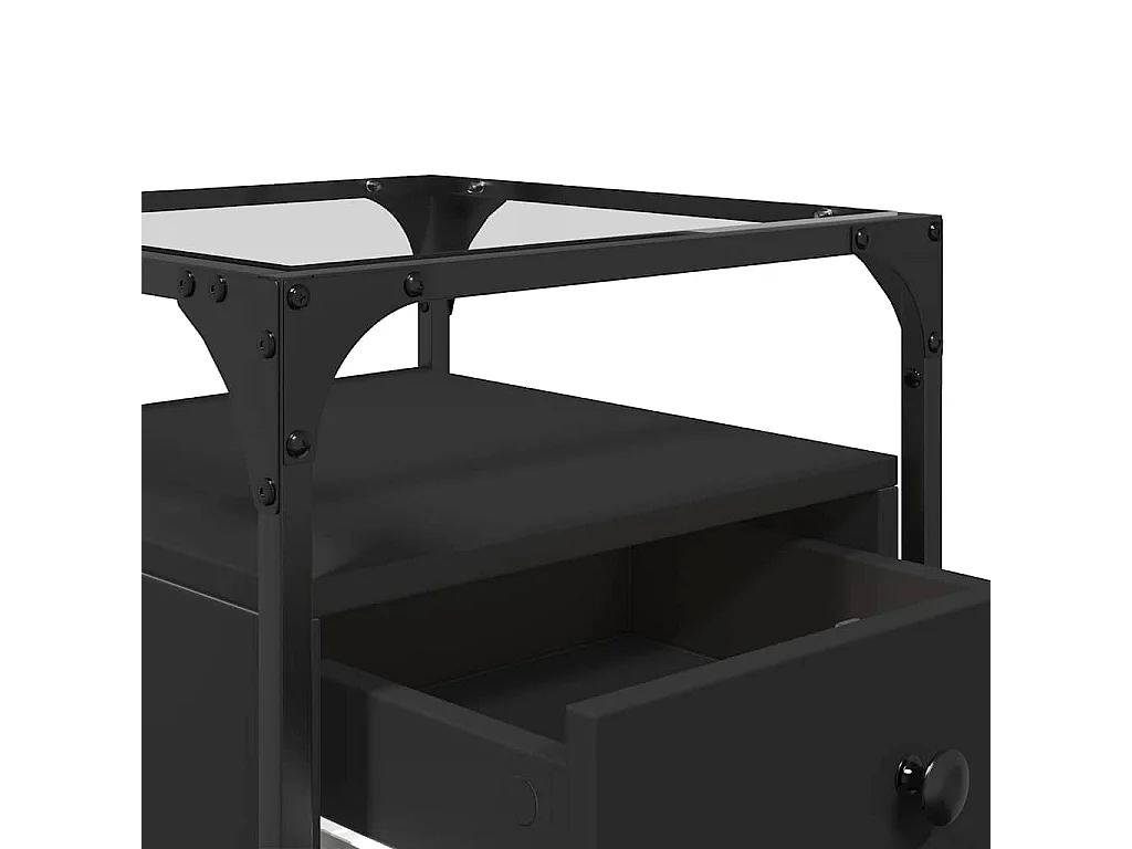 Tables de chevet 2 pcs noir 40x40x55 cm bois d’ingénierie