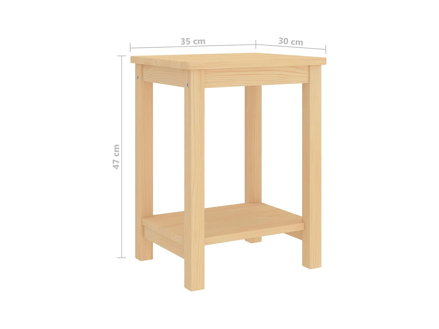 Nachtkastje naturel 35x30x47 cm massief grenenhout