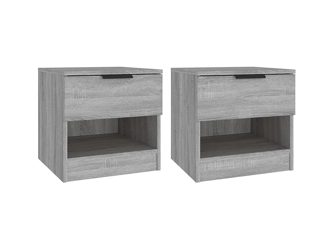 Sonoma Grey Engineered Wood 2-delige nachtkastjeset