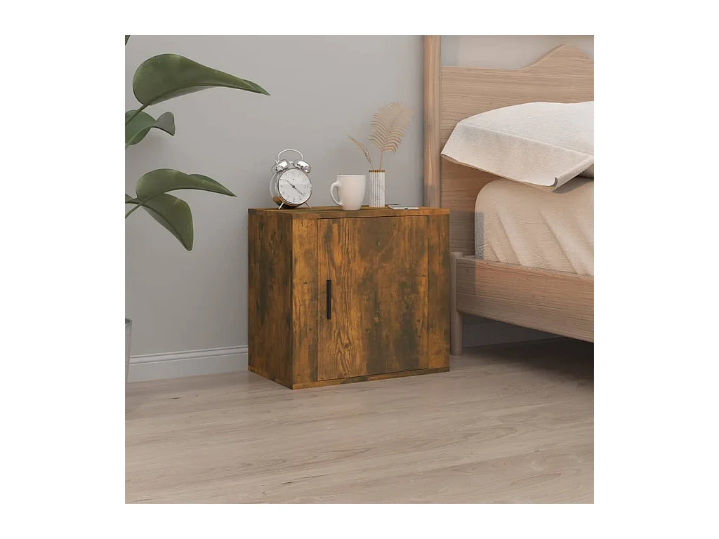 Tables de chevet murales 2 pcs Chêne fumé 50x30x47 cm