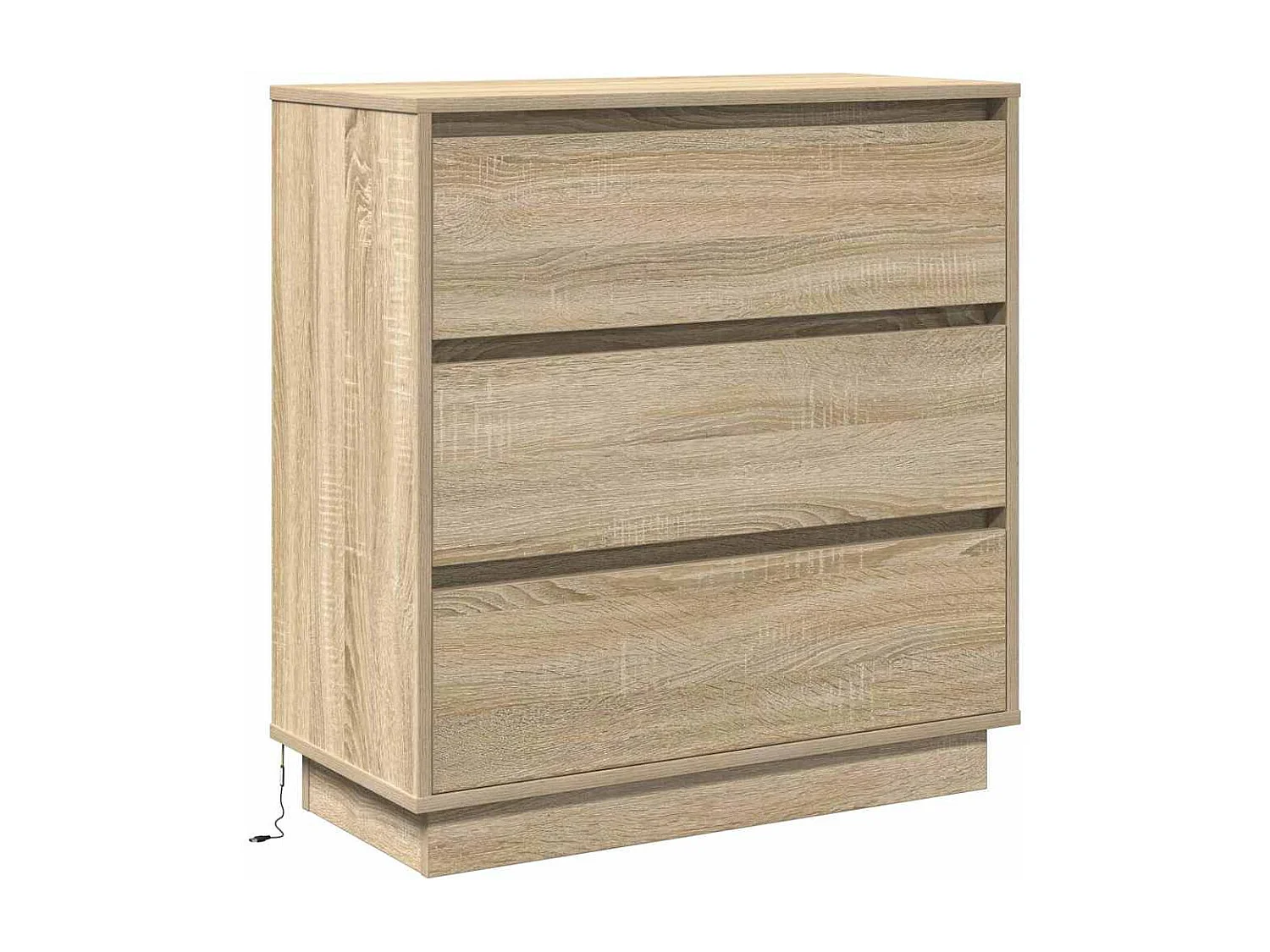 Table de chevet avec LED en chêne Sonoma 71x34,5x75 cm en bois aggloméré