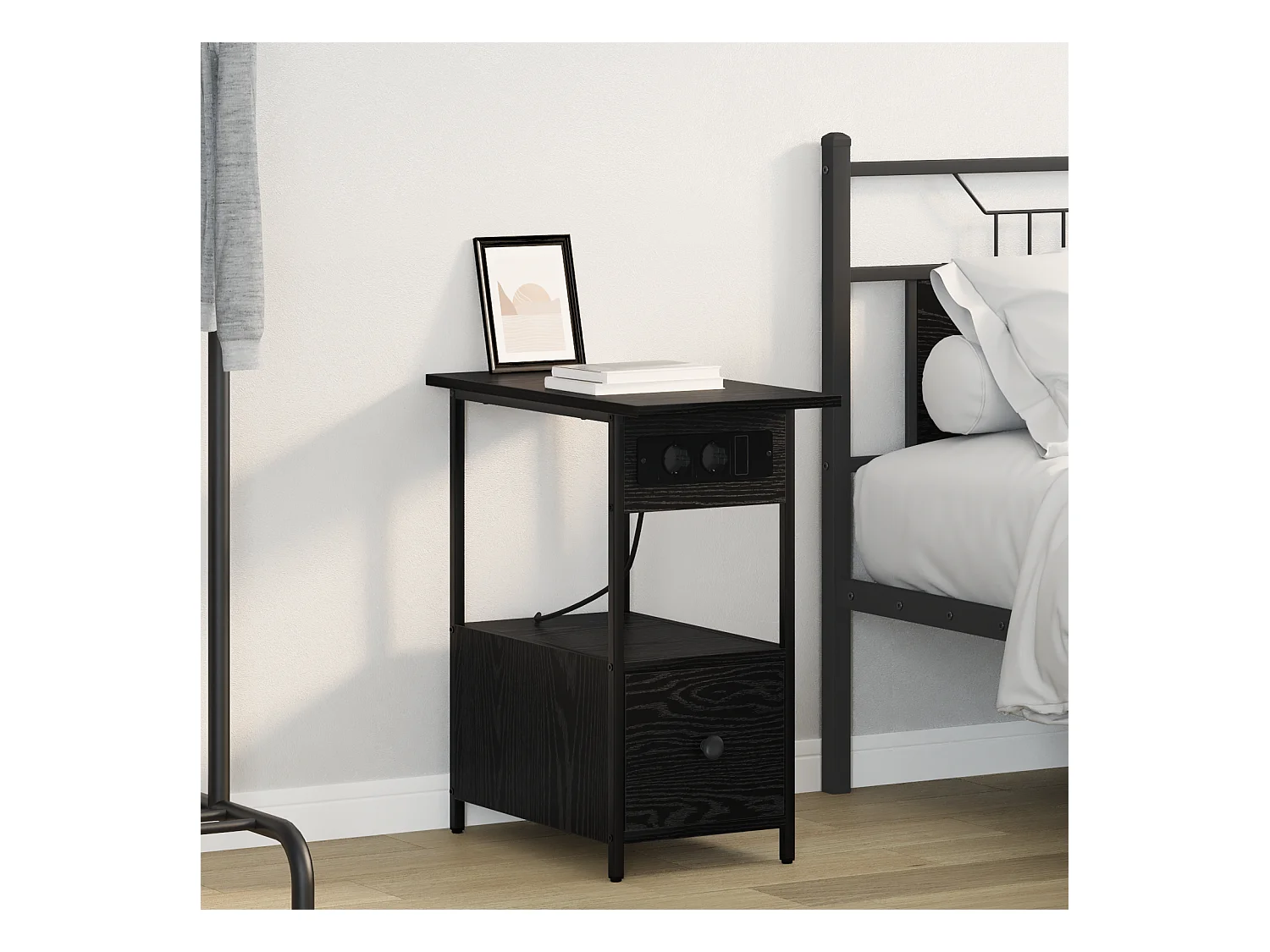 Cabinet de chevet Chêne noir 60 x 30 x 61 cm Bois d'ingénierie