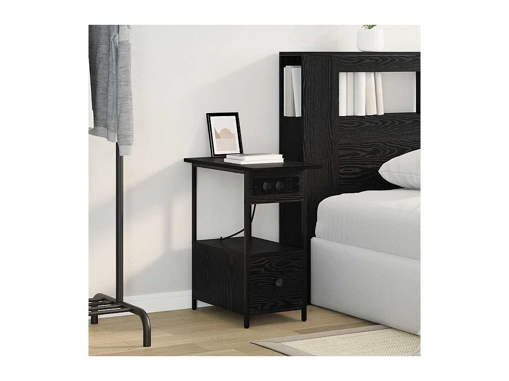 Cabinet de chevet Chêne noir 60 x 30 x 61 cm Bois d'ingénierie