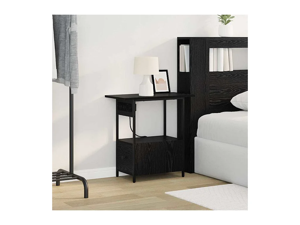 Cabinet de chevet Chêne noir 60 x 30 x 61 cm Bois d'ingénierie