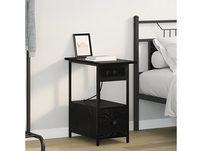 Cabinet de chevet Chêne noir 60 x 30 x 61 cm Bois d'ingénierie