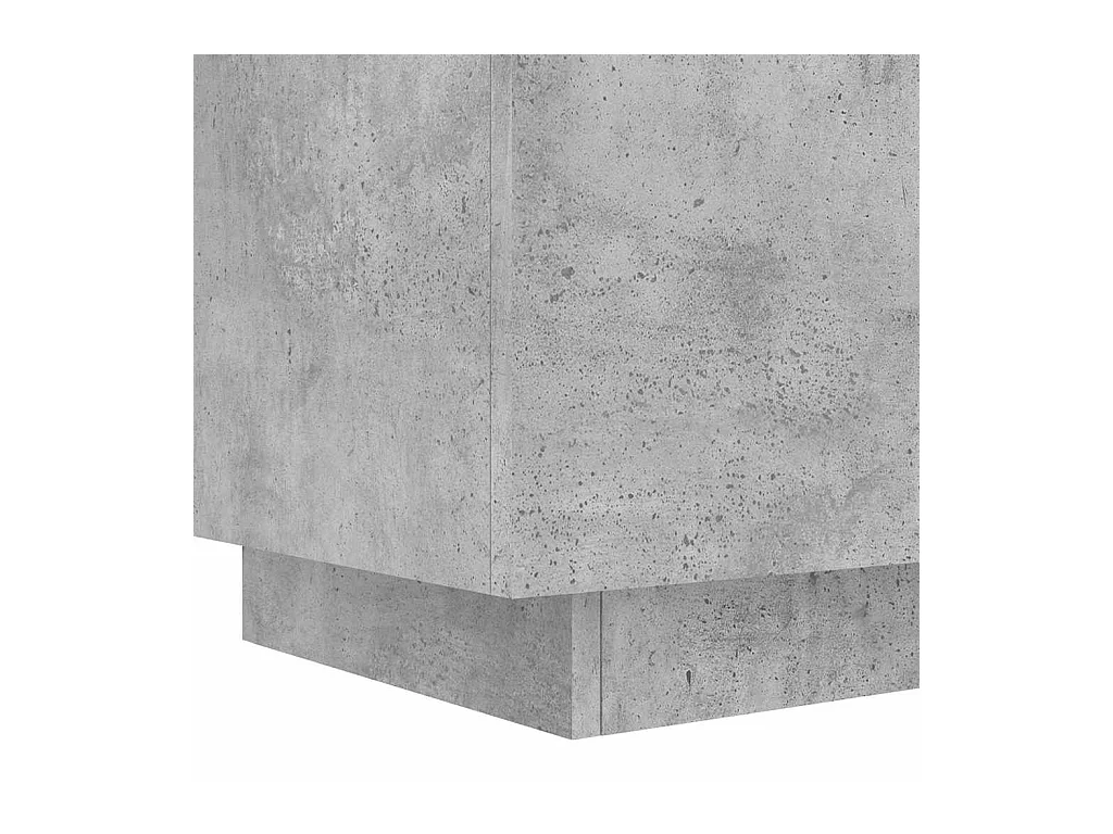 Comodino in legno ingegnerizzato grigio cemento e luci a LED