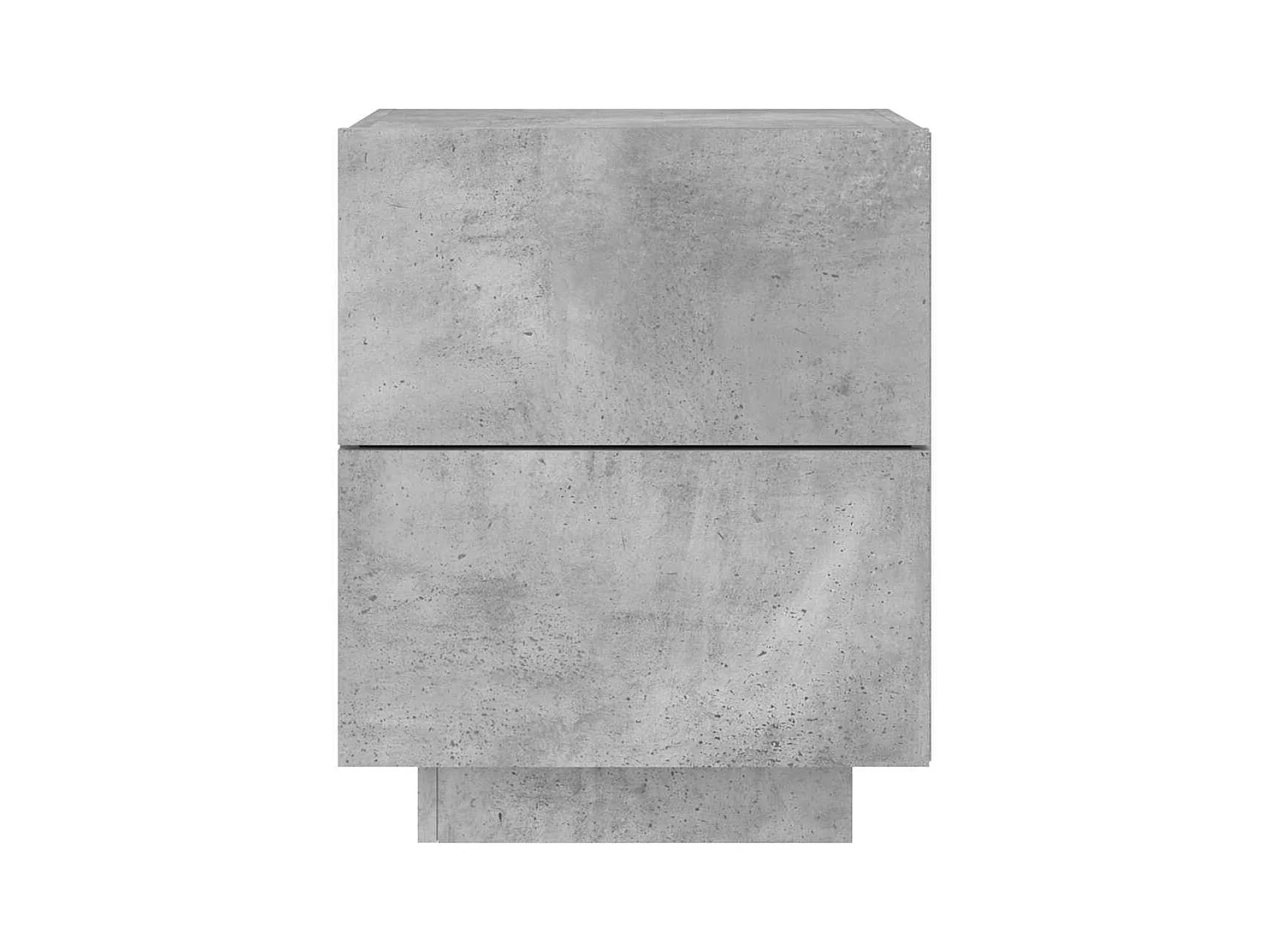 Comodino in legno ingegnerizzato grigio cemento e luci a LED