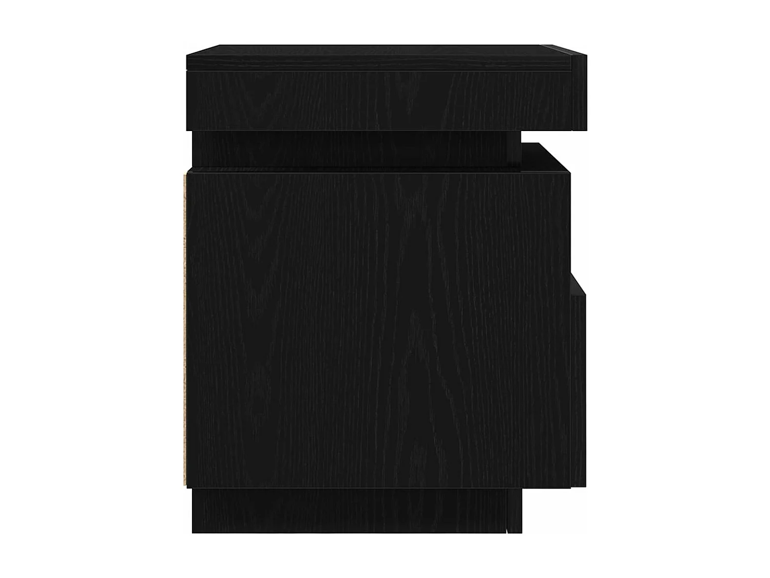 Comodino con luci LED 2 pz Rovere nero 40x39x48,5 cm