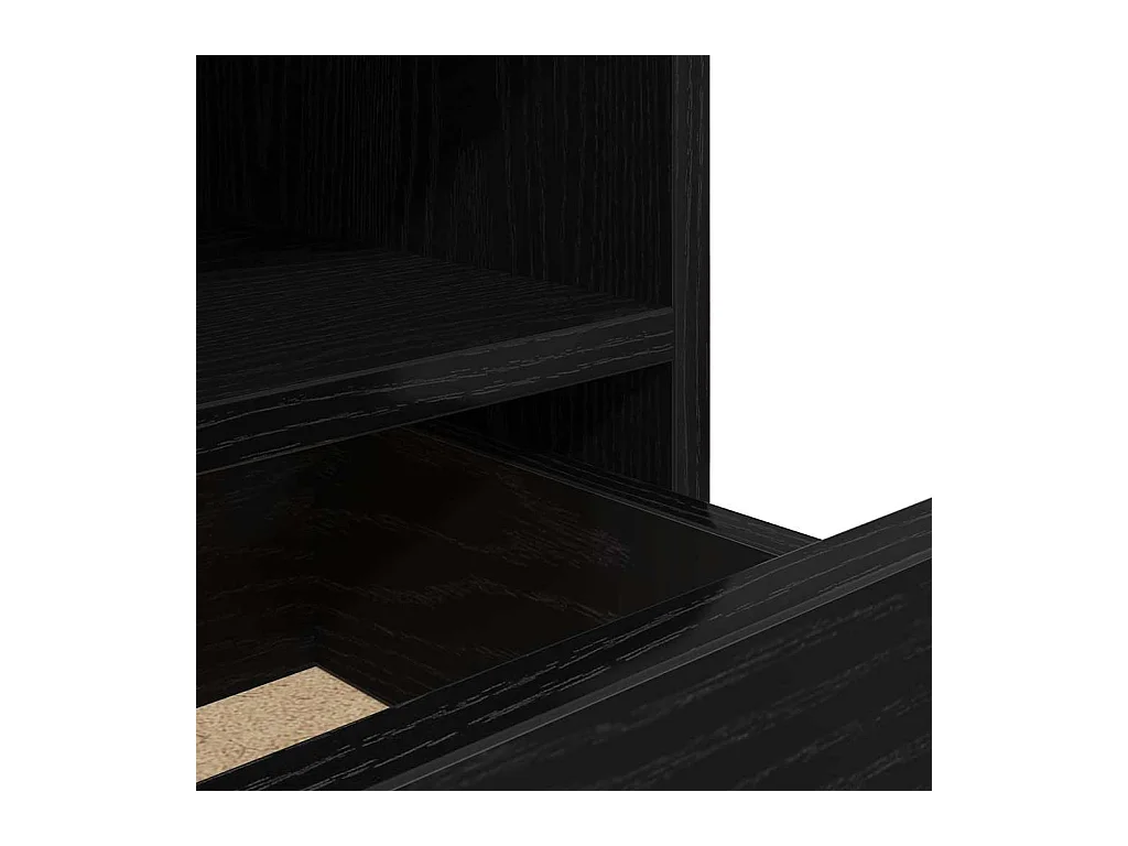 Table de chevet avec lumières LED 2 pcs Chêne noir 40x39x48,5 cm