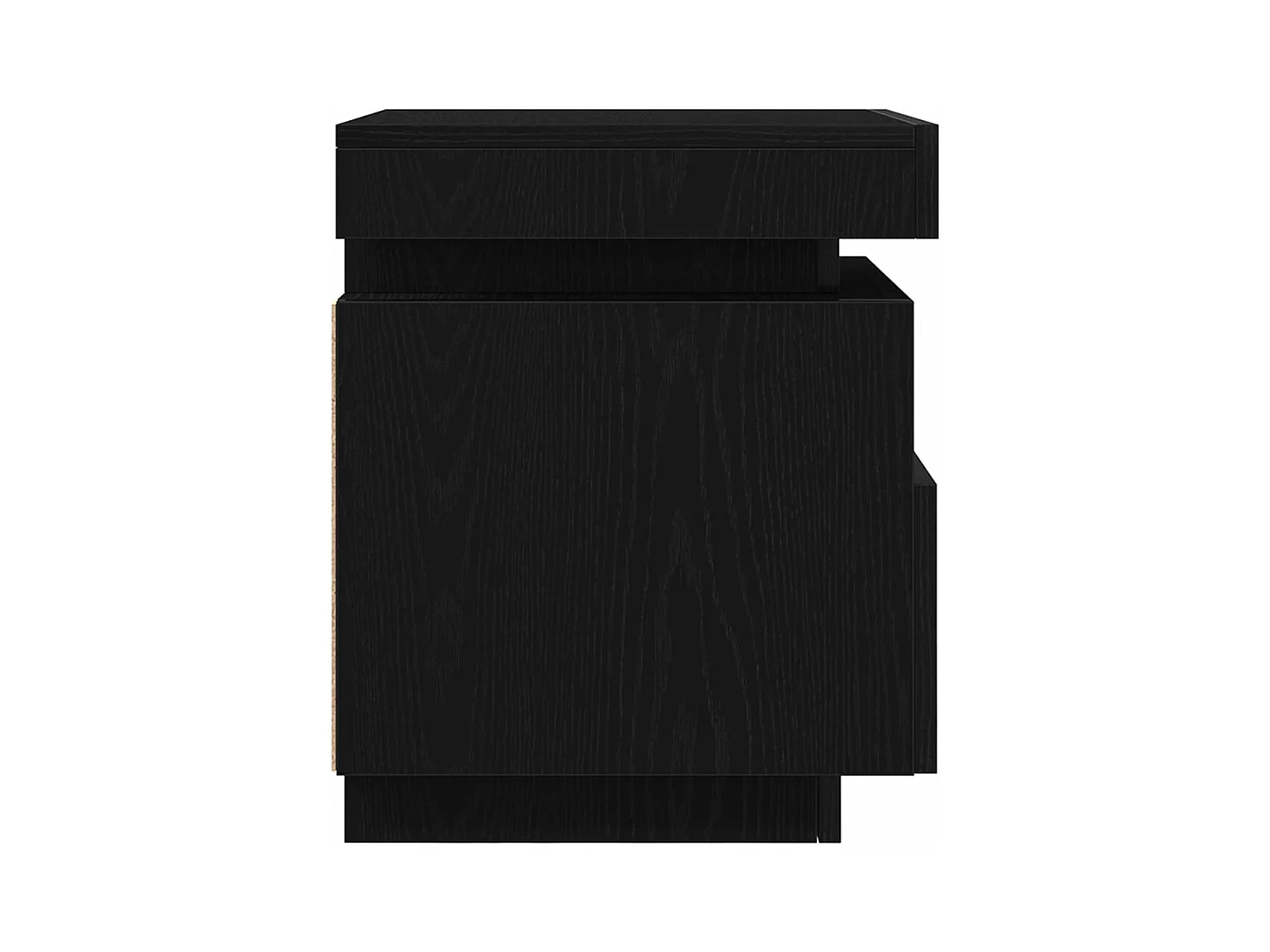 Table de chevet avec lumières LED 2 pcs Chêne noir 40x39x48,5 cm