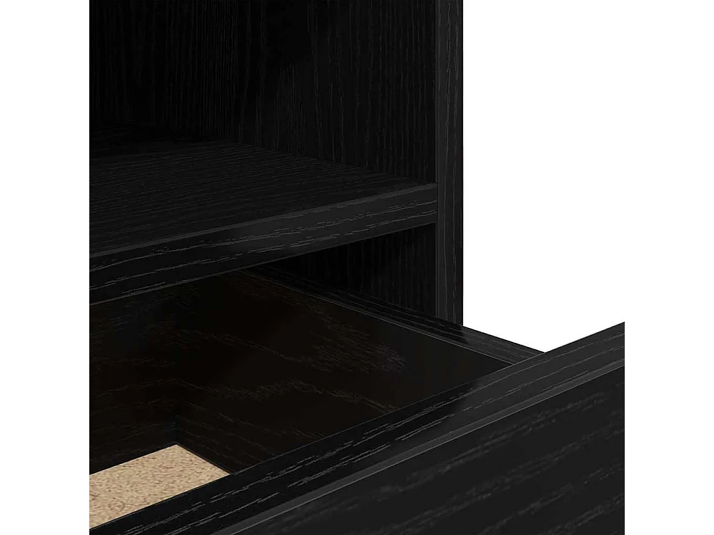 Table de chevet avec lumières LED 2 pcs Chêne noir 40x39x48,5 cm