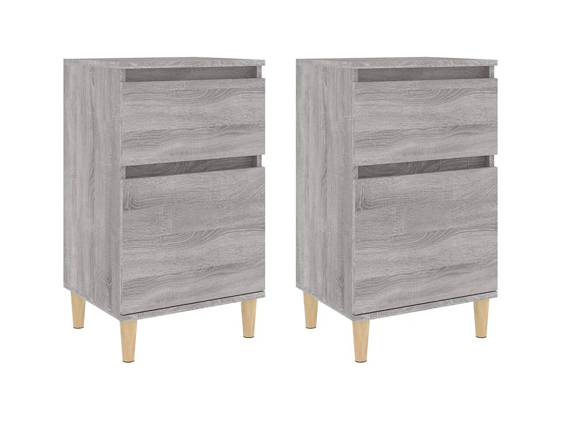 Comodini 2 pezzi grigio sonoma 40x35x70 cm